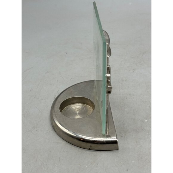 Kirkland 3D Snowman Candleholder 5in Silver Frosted Glass Tealight Used READ - Picture 8 of 9